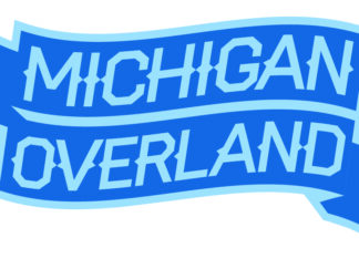 Michigan Overland blue banner logo