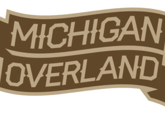 Michigan Overland brown banner logo